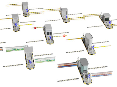现代收费杆 拦路杆 遥控大门 闸口 安检口 岗亭