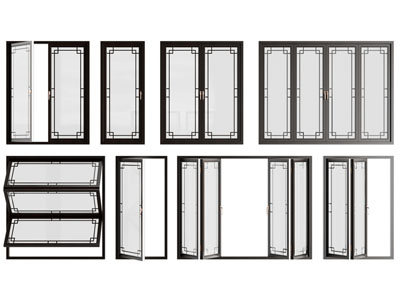 新中式平开窗 折叠推拉窗户