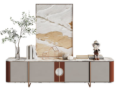 新中式电视柜 挂画