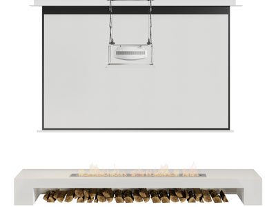 现代投影幕布 壁炉火炉3d模型 现代投影幕布 壁炉火炉