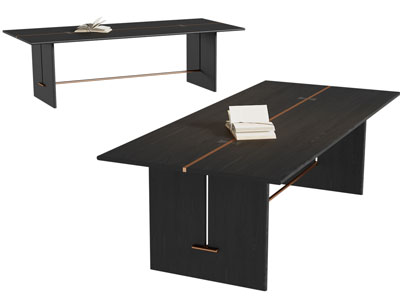 现代长方形书桌3d模型 现代长方形书桌