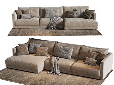 现代布艺多人沙发3d模型 现代布艺多人沙发