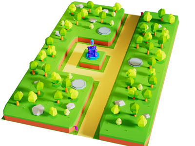 现代卡通农场 卡通场景3d模型 现代卡通农场 卡通场景