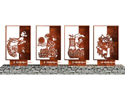 中式剪影美陈 景观雕塑雕刻3d模型 中式剪影美陈 景观雕塑雕刻