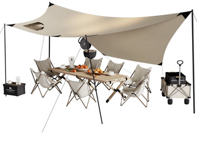 现代天幕 帐篷 休闲餐桌椅组合 营地设备3d模型 现代天幕 帐篷 休闲餐桌椅组合 营地设备