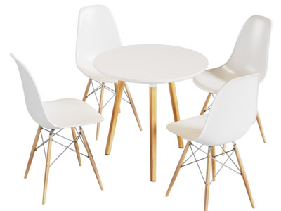 北欧商务洽谈休闲餐桌椅组合3d模型 北欧商务洽谈休闲餐桌椅组合