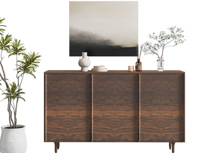 现代中古风玄关柜 边柜3d模型 现代中古风玄关柜 边柜