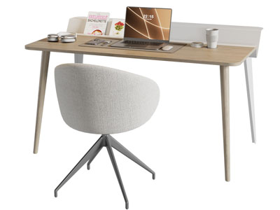 北欧书桌椅组合3d模型 北欧书桌椅组合