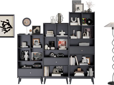 法式开放式装饰书柜