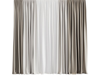 现代布艺窗帘窗纱3d模型 现代布艺窗帘窗纱