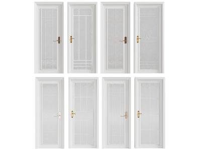 现代奶油风玻璃平开门