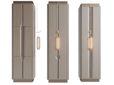 新中式装饰柱子 壁灯3d模型 新中式装饰柱子 壁灯