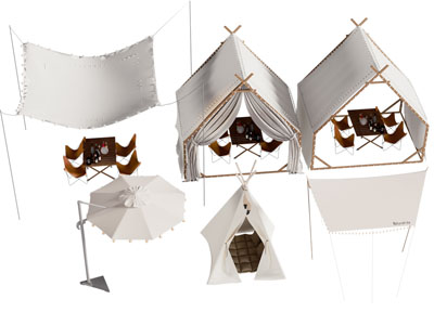 现代帐篷 天幕 遮阳伞 营地设备