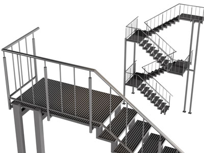 工业风loft金属旋转楼梯3d模型 工业风loft金属旋转楼梯