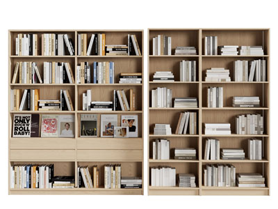 现代实木开放式书柜
