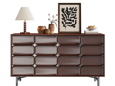 现代中古风玄关柜 边柜3d模型 现代中古风玄关柜 边柜