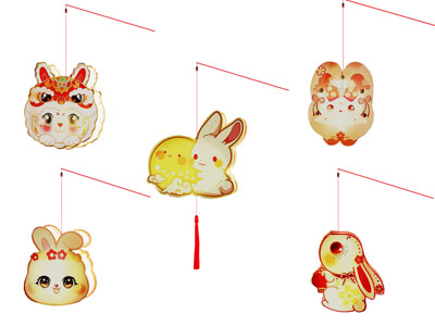 现代卡通动物灯笼 中秋国潮兔子灯