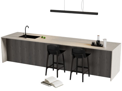 现代水吧台吧椅组合3d模型 现代水吧台吧椅组合