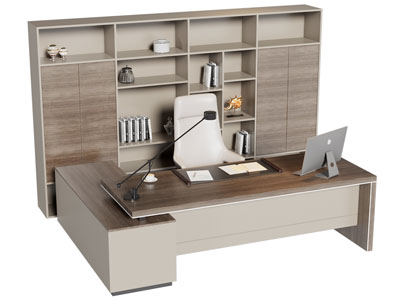 现代老板台 老板桌椅组合3d模型 现代老板台 老板桌椅组合