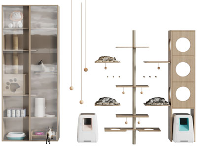 现代猫爬架 猫笼子 猫窝 生活用品3d模型 现代猫爬架 猫笼子 猫窝 生活用品