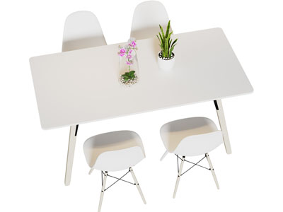 现代长方形餐桌椅组合3d模型 现代长方形餐桌椅组合