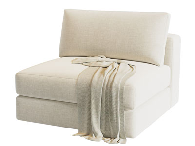 现代奶油风单人沙发