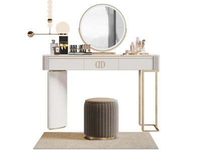 现代轻奢化妆 梳妆台3d模型 现代轻奢化妆 梳妆台