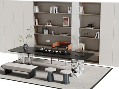 现代茶桌椅组合3d模型 现代茶桌椅组合