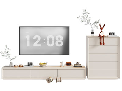 现代奶油风电视柜 斗柜