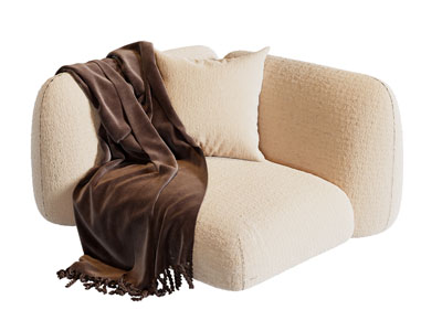 现代奶油风单人沙发