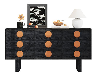 侘寂风玄关柜 边柜 摆件组合3d模型 侘寂风玄关柜 边柜 摆件组合