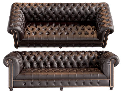 美式软包靠背多人沙发3d模型 美式软包靠背多人沙发