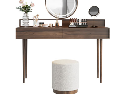 现代中古风化妆 梳妆台3d模型 现代中古风化妆 梳妆台