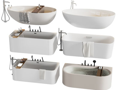 现代陶瓷椭圆形 长方形浴缸浴盆