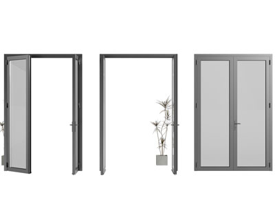 现代玻璃双开门 大门