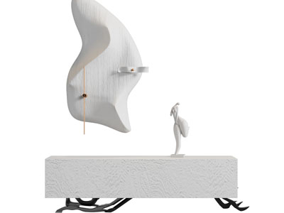 侘寂风电视柜 立体墙饰挂件