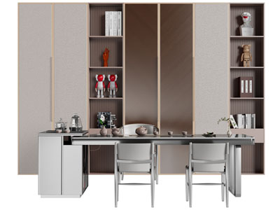 新中式茶桌椅组合 装饰柜3d模型 新中式茶桌椅组合 装饰柜