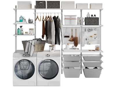 现代阳台洗衣机收纳装饰柜