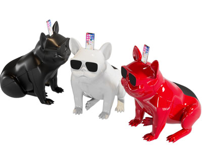 现代小狗手机架 摆件组合3d模型 现代小狗手机架 摆件组合