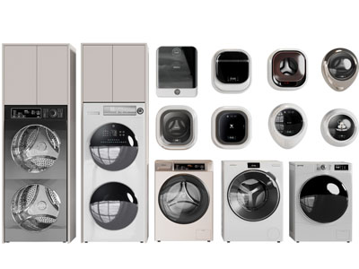 现代阳台洗衣机收纳柜