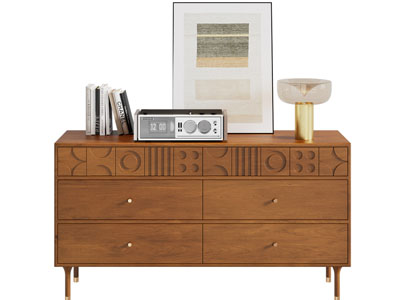 现代中古风玄关柜 边柜3d模型 现代中古风玄关柜 边柜