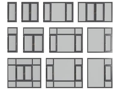 现代玻璃平开窗户