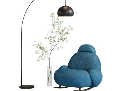 现代休闲椅子 落地灯