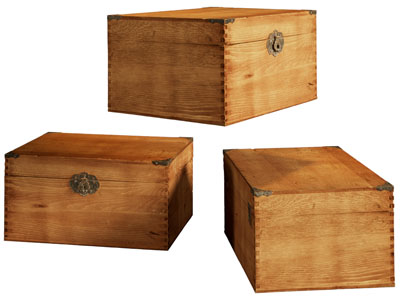 现代木头箱子 老式收纳箱