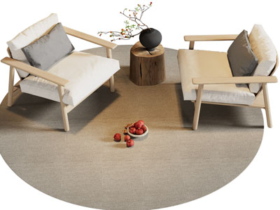 侘寂风休闲椅子 边几