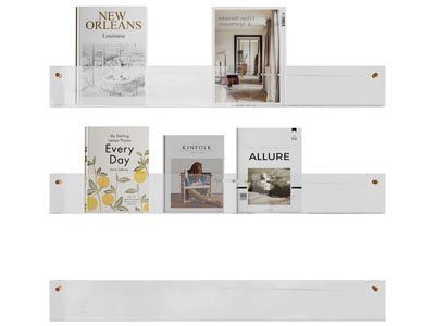 现代墙面亚克力书架 书刊杂志