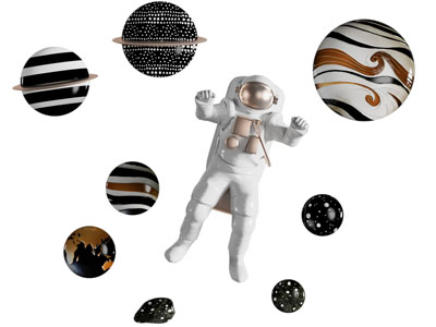 现代宇航主题墙饰挂件3d模型 现代宇航主题墙饰挂件