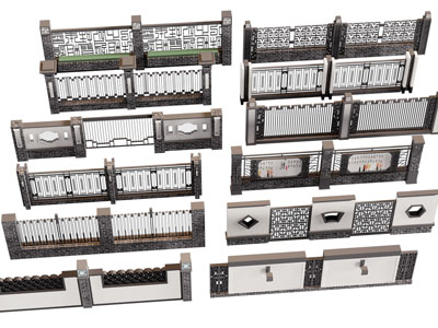 新中式铁艺围墙 围栏 围挡