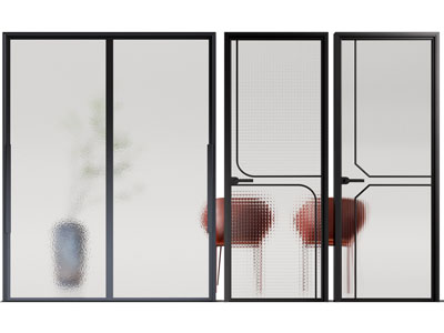 现代玻璃推拉门 平开门