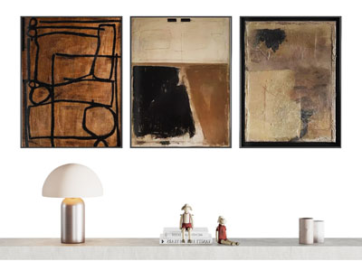 侘寂风装饰挂画3d模型 侘寂风装饰挂画